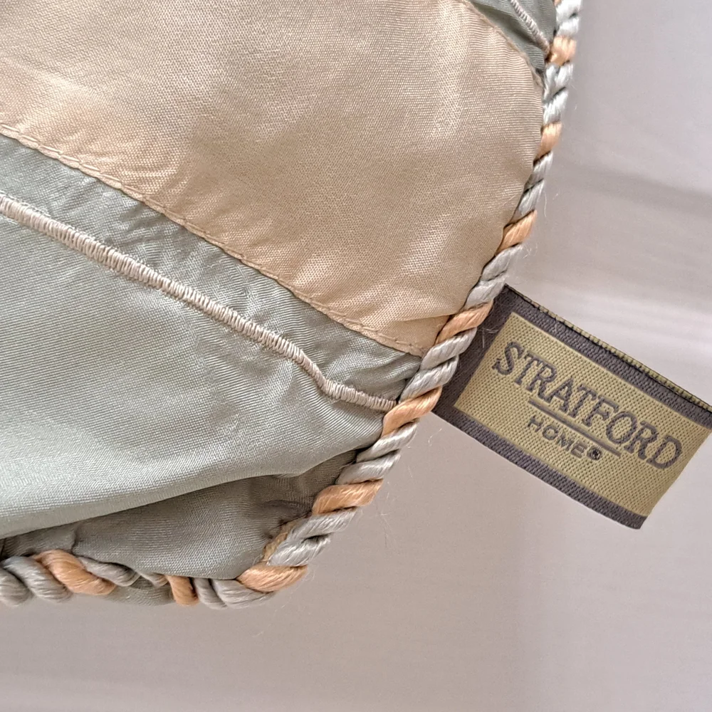 Elegant Striped Blue Grey and Cream Beige Tan Pillow Cover